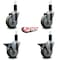 Service Caster 4'' Gray Poly Wheel Swivel 1-1/4'' Expanding Stem Caster Set 2 Brakes, 4PK SCC-EX20S414-PPUB-2-PLB-2-114 - alternate 4